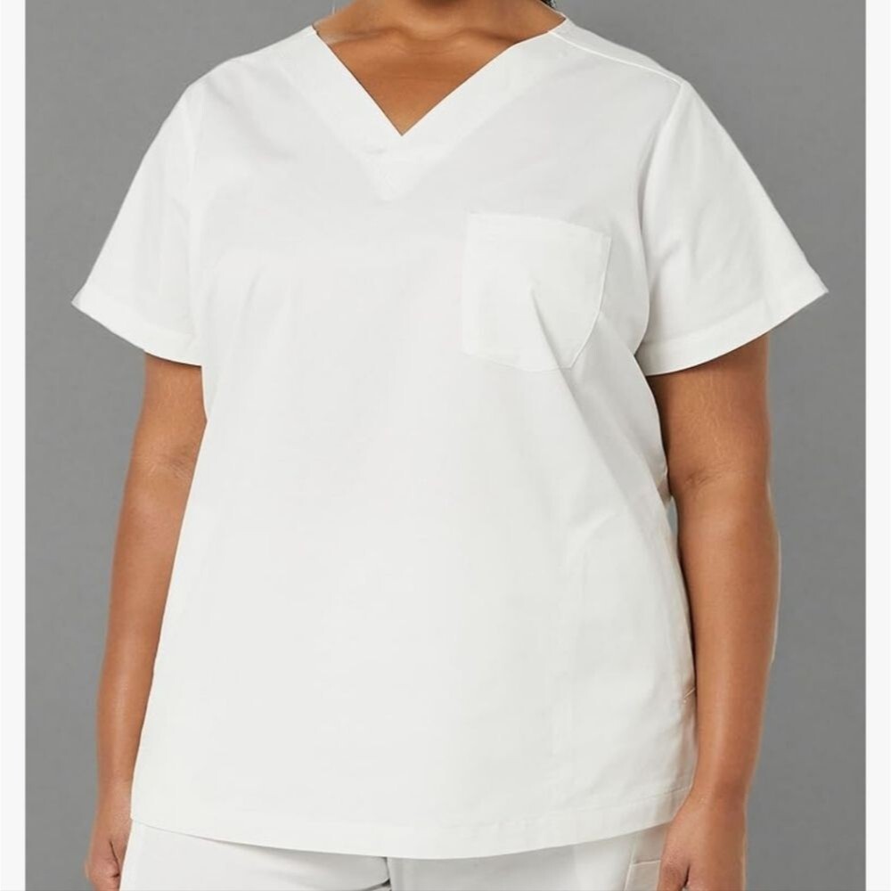 Amazon Essentials Women's Classic Fit Split Neck Crew Scrub Top -NWT